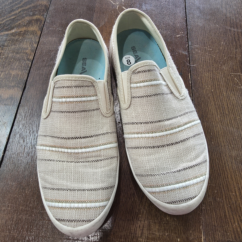 SeaVees Men's Baja Slip-on in the "Raffia Stripe" design Size‎ 8